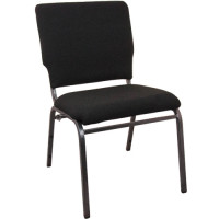 Flash Furniture SEPCHT185-108 Advantage Black Multipurpose Church Chairs - 18.5 in. Wide